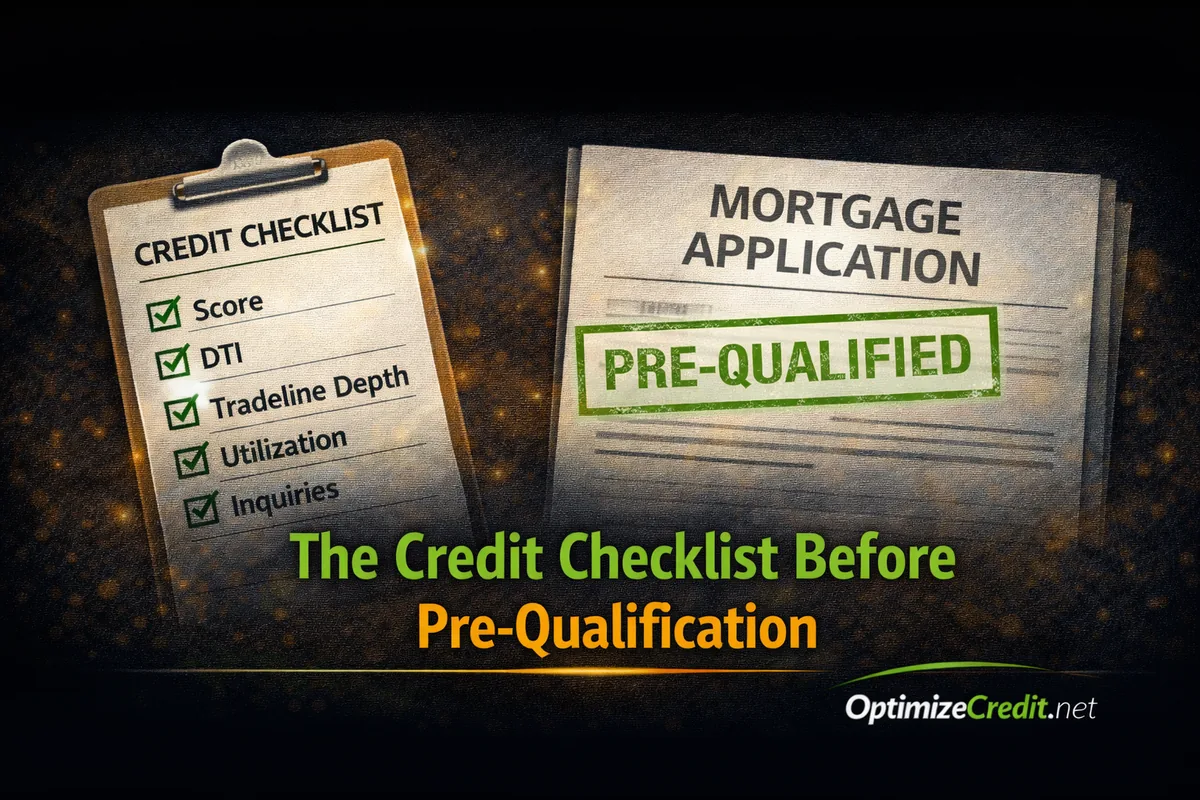 Pre-qualification credit checklist for loan officers and mortgage brokers