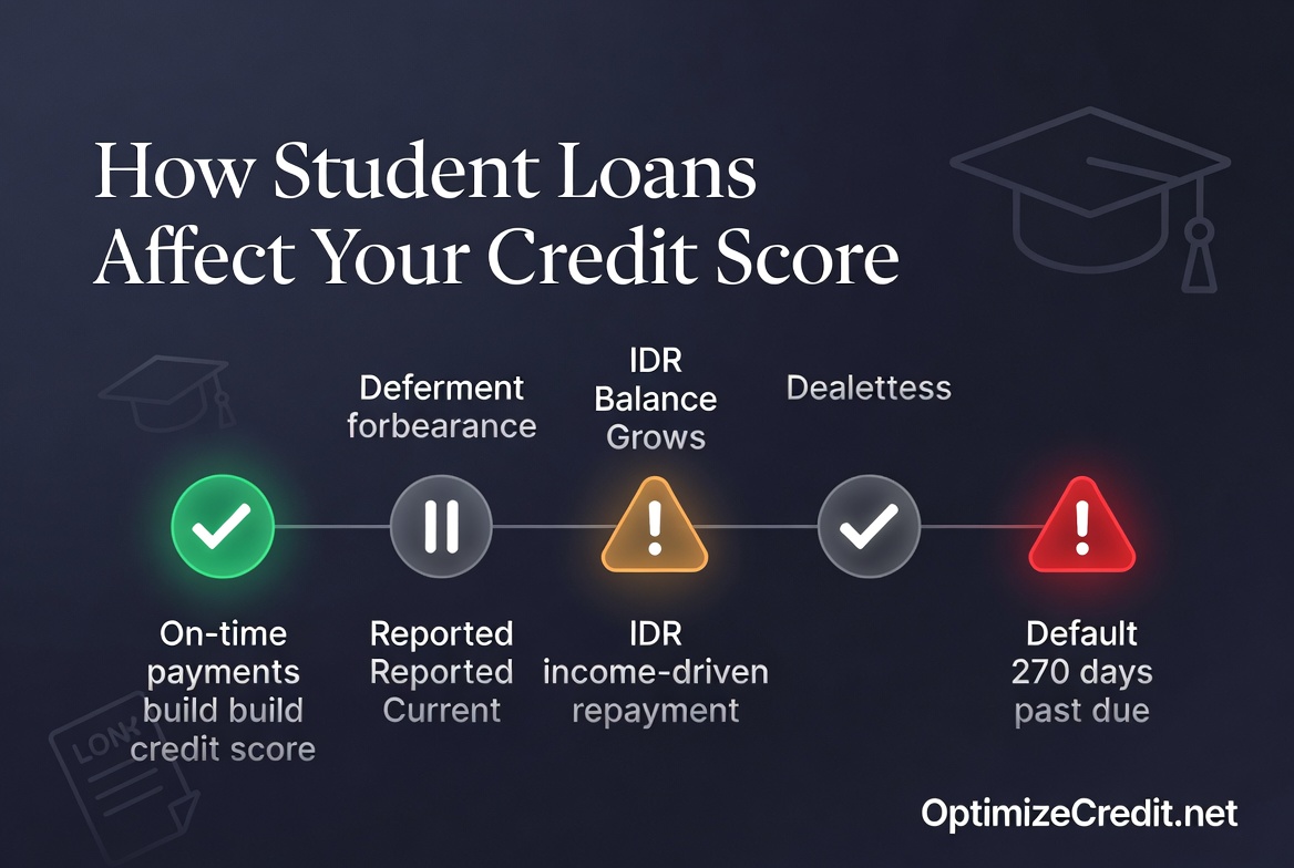 Chart showing how student loan status affects FICO and VantageScore models