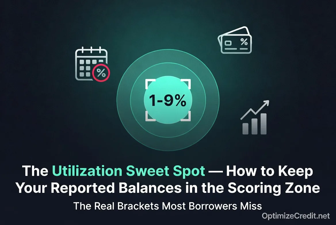 Graph showing the credit utilization percentage sweet spot for maximum FICO score